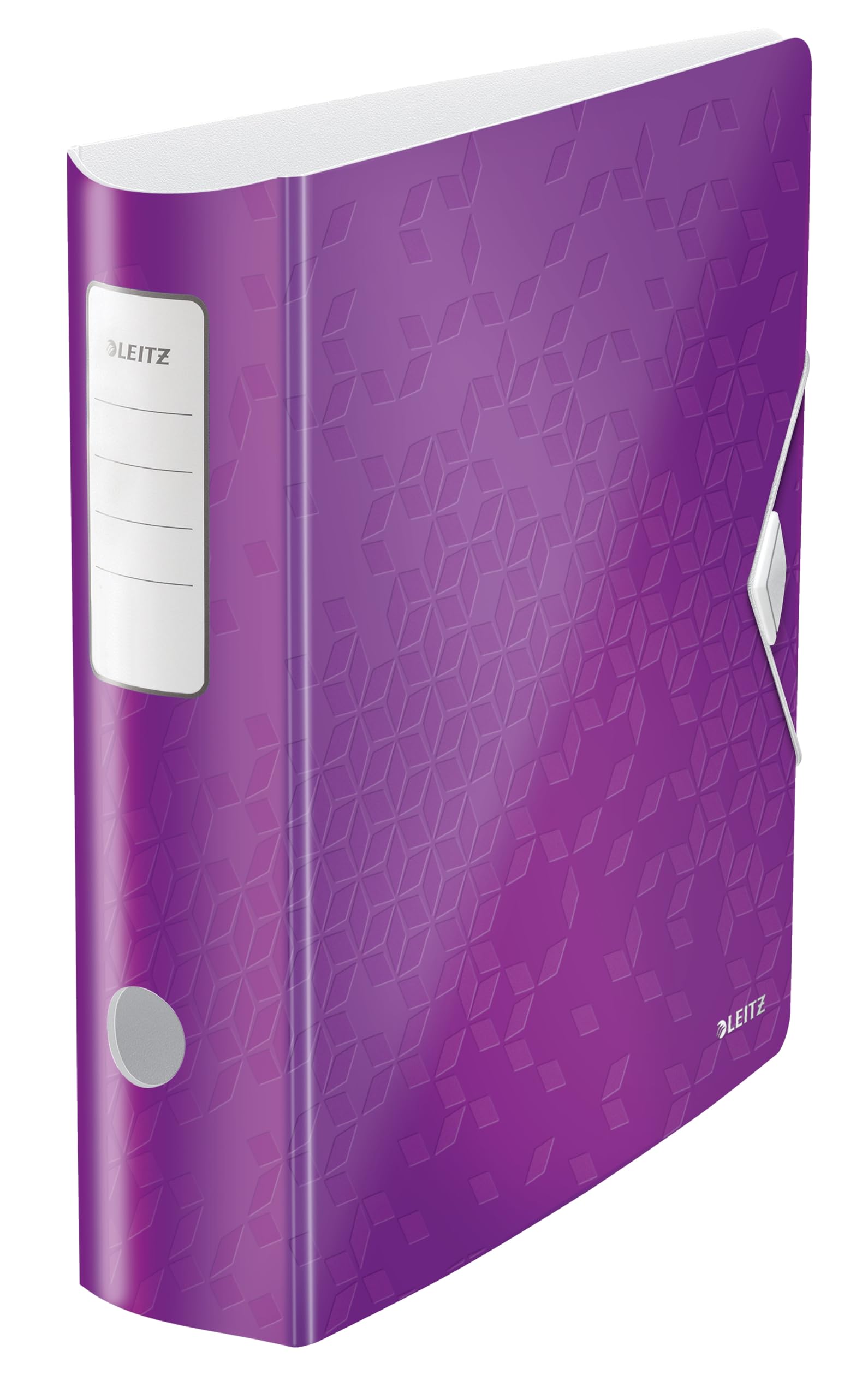 Leitz Lever Arch File, Metallic purple, A4, Curved spine 75mm width, Elastic fastening, Light polyfoam, WOW Range, 11060062