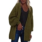 dowerme Women Open Front Cardigans Trendy Fall Long Sleeve Drop Shoulder Soft Knit Slouchy Sweater Spring Outerwear 2026