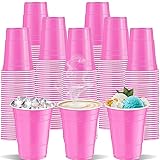 cssopenss 120 pcs 16 oz Pink plastic cups Pink