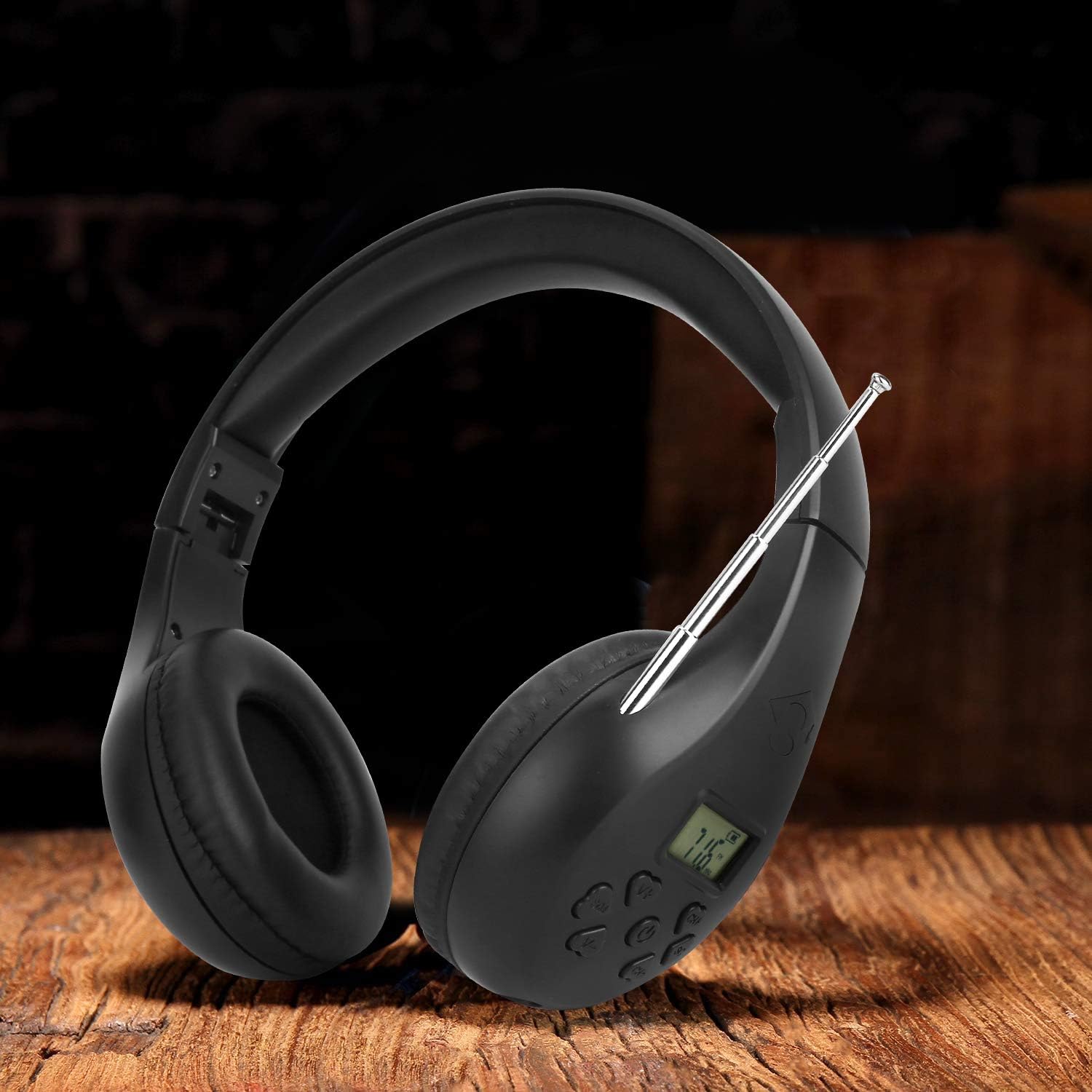 Portable Personal FM Radio Headphones with Best Reception, Walkman Wireless Headset FM Radio Ear Muffs for Walking, Jogging Powered by 2 AA Batteries(Not Included) -Black: Home Audio & Theater