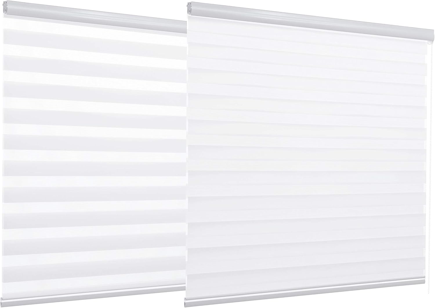 Taiyuhomes Day and Night Zebra Roller Blind Gradient Double Fabric Translucent or Blackout Vision Curtains for Window and Door with Aluminium Cassette (White - Image 3