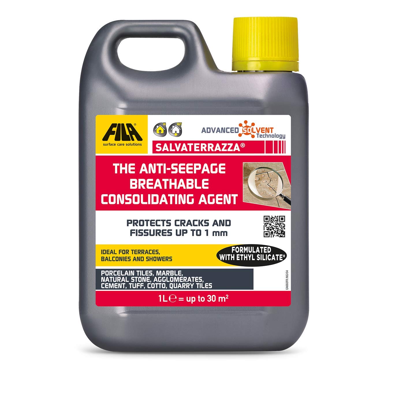 FILA Surface Care Solutions SALVATERRAZZA, Waterproofing Water-repellent Sealer and Protector for Terraces and Outdoor Areas with Consolidating and Anti-infiltration action, 1L