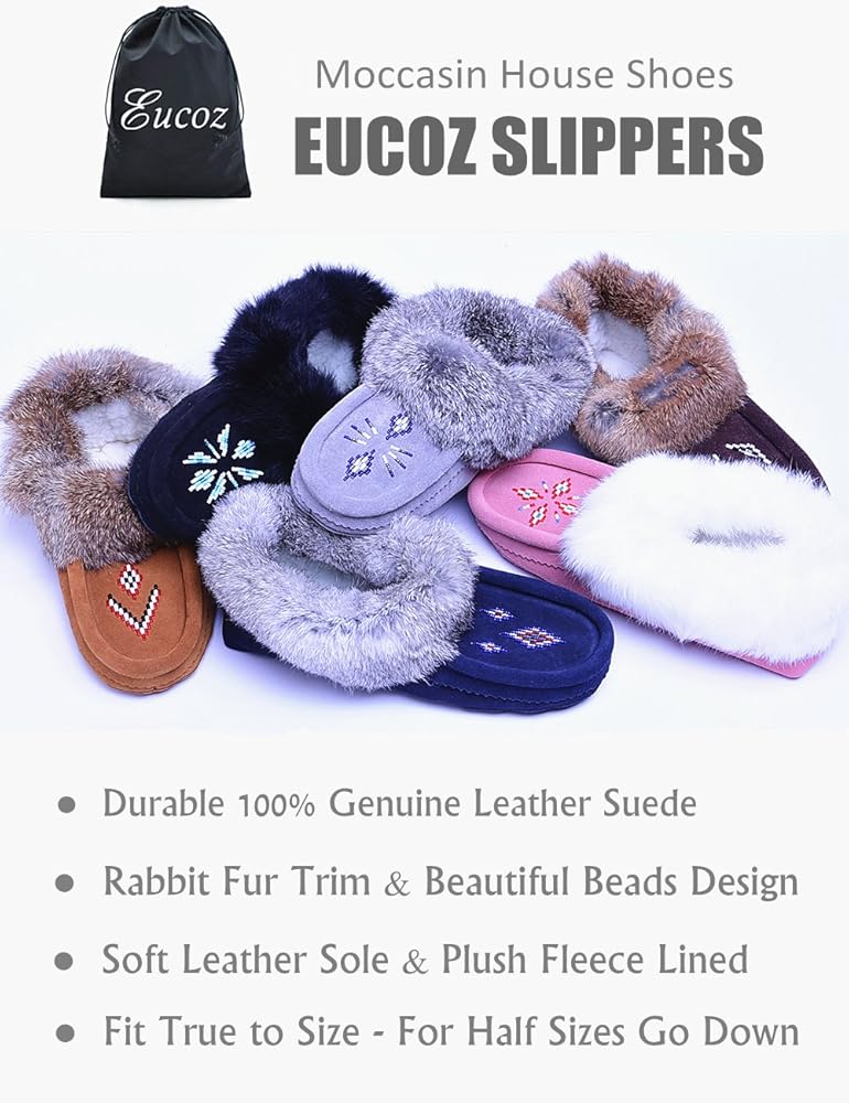 rabbit fur lined slippers