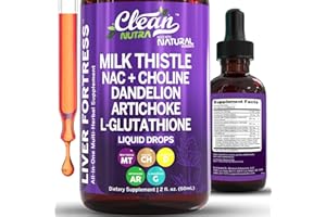 Clean Nutraceuticals Milk Thistle NAC Liver Cleanse Detox & Repair Supplement Liver Support Liquid Drops with Dandelion Extract, Artichoke, Chanca Piedra, Choline, L-Glutathione, Burdock, Schisandra