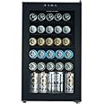 KUPPET Mini Fridge Cooler - 85 Can Beverage Refrigerator Glass Door for Beer Soda or Wine, Glass Door Small Drink Dispenser M