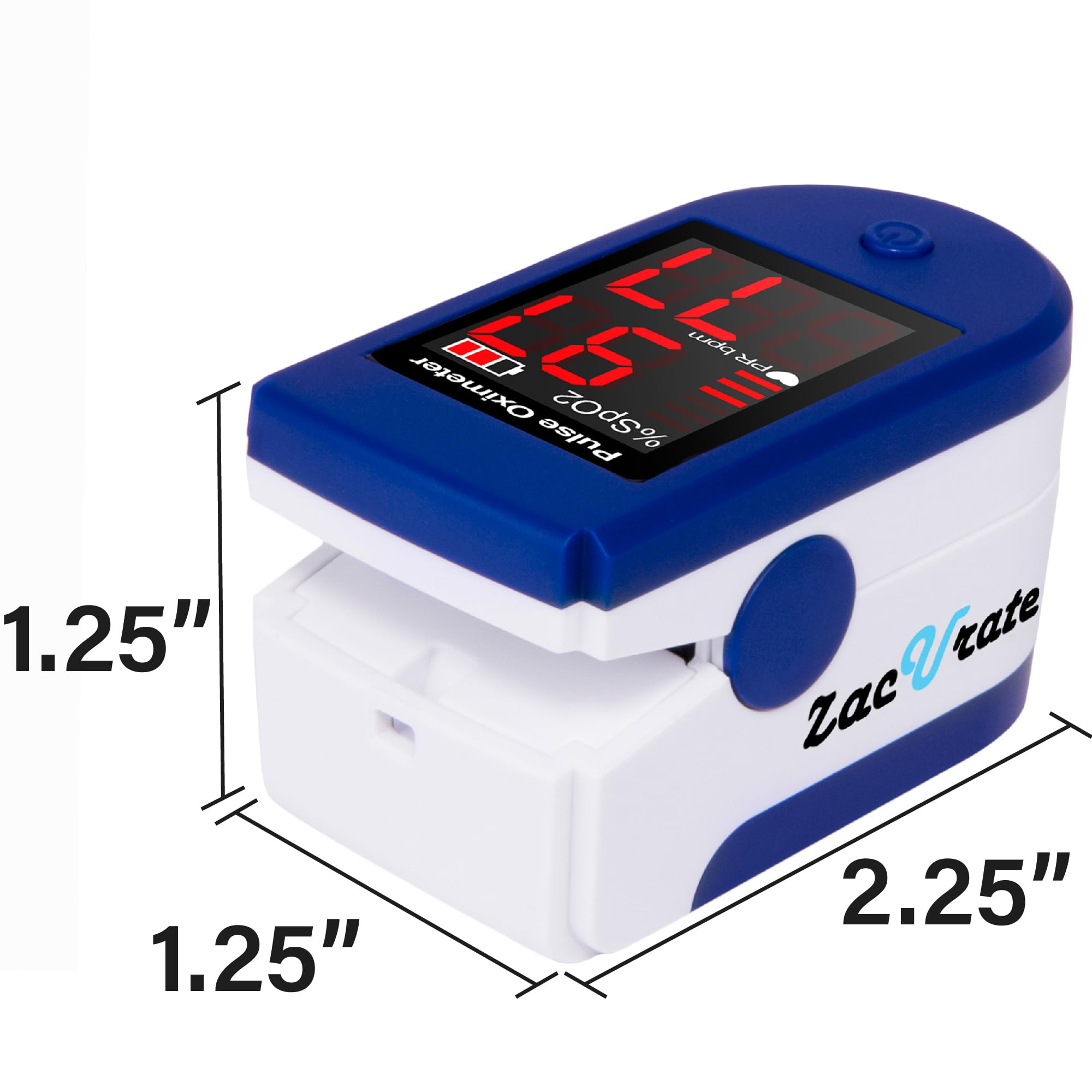 Zacurate FSA/HSA Eligible 500CL Fingertip Pulse Oximeter Blood Oxygen Saturation Monitor with Batteries and Lanyard Included (Sapphire Blue)