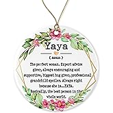 WolfeDesignPDD Yaya Noun Ornament - Christmas Ornament for Yaya - Mother's Day Ornament - Yaya Gifts - Yaya Definition - Keepsake Printed on Both Sides