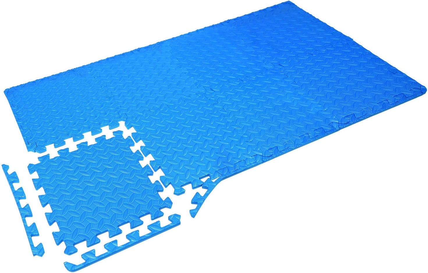 Yes4All Interlocking Floor Mats with Border – Foam Floor Mats/Gym Floor Mats with EVA Interlocking Tiles (12 Square Feet – Blue – 12 Tiles): Sports & Outdoors