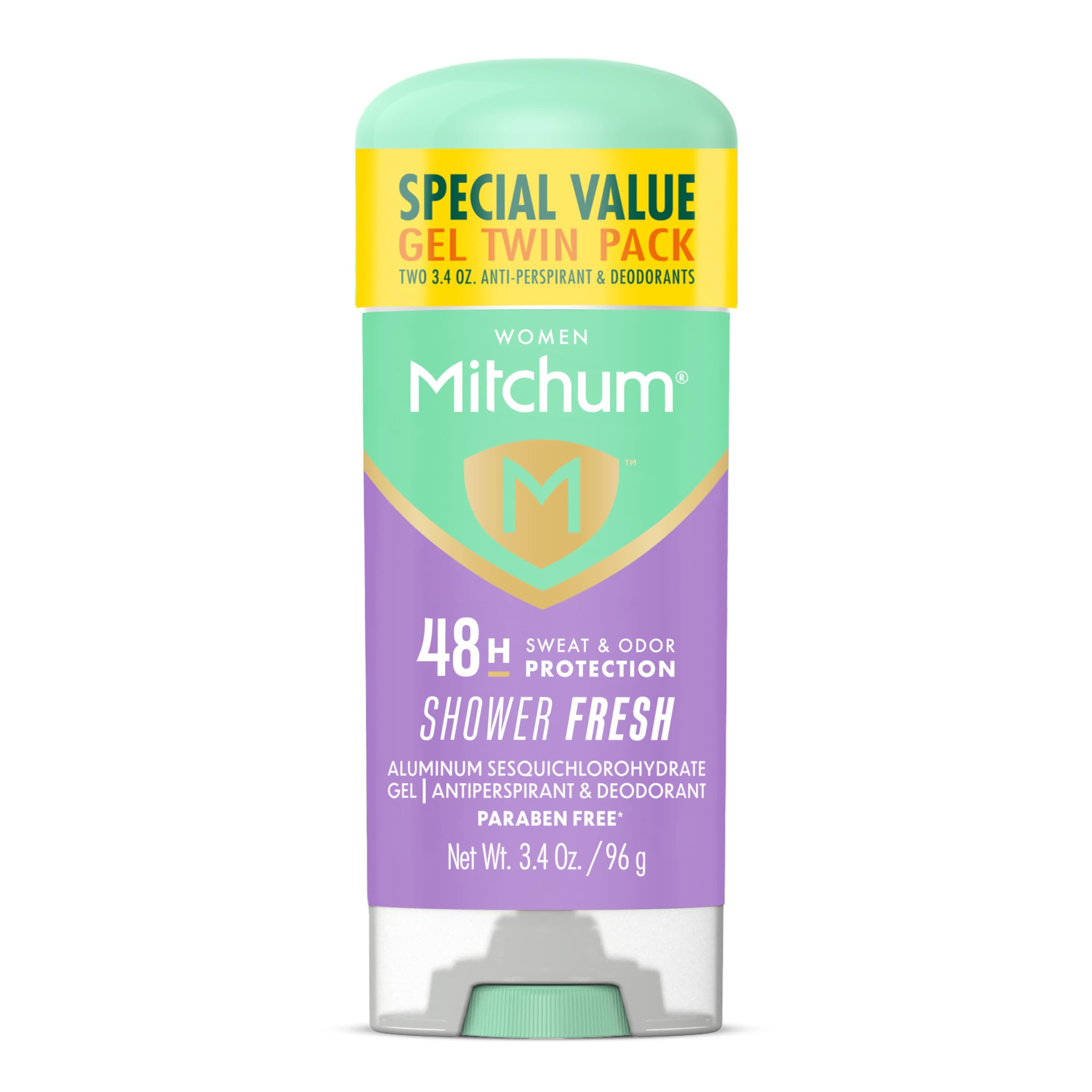 Mitchum 2 Piece Gel, Shower Fresh, 6.8 Ounce 3.4 oz(2-Pack)
