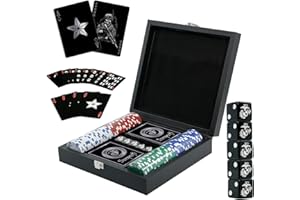 Military Veteran Products USMC Casino Poker Chip Set – 100 Piece Poker Chips, Marine Corps Cards & Dice with Case Marine Corps Gift Set | Disabled USMC Vet Owned Small Business