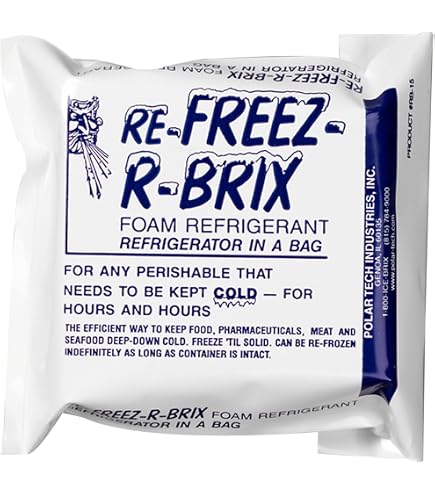 Polar Tech RE-FREEZ-R-BRIX RB15 Foam Refrigerant Packs, 15oz