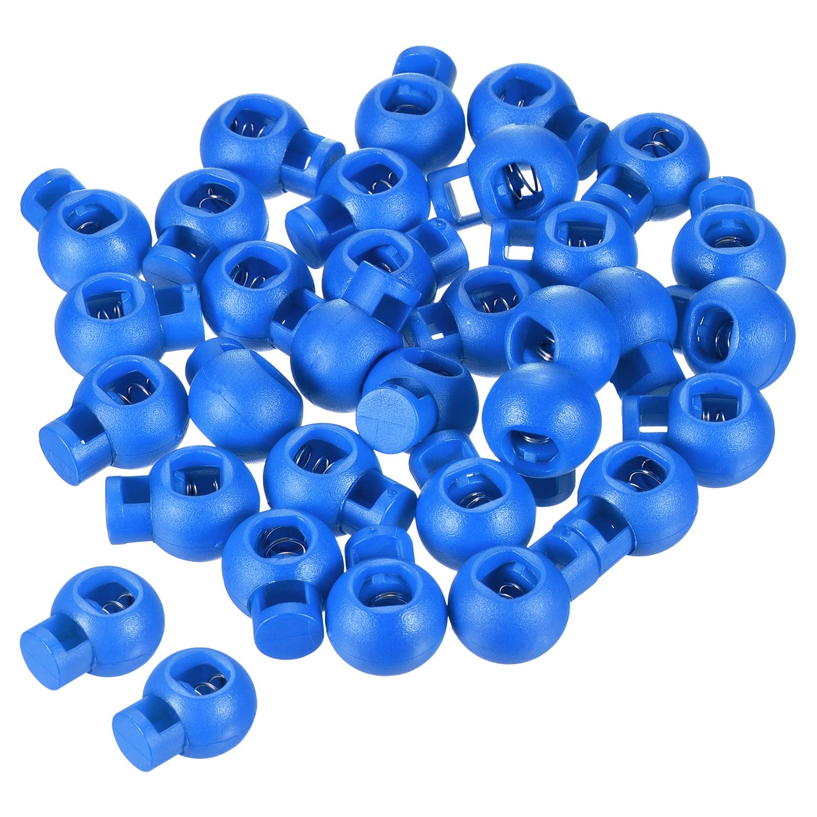 PATIKIL Cord Locks, 100 Pack Ball Spring Toggle Stopper for Drawstring Bag Shoelaces, Sky Blue