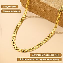 Suplight Stainless Steel Cuban Link Chain for Men