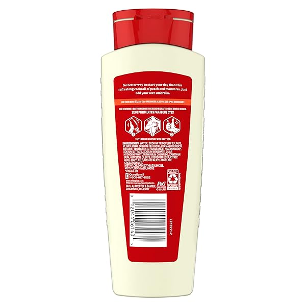 OLD SPICE CLEANSING BODY WASH FOR MEN, 24/7 SHOWER FRESH WITH LASTING SCENT, MOISTURIZE & RENEW, GENTLE ON SKIN, VITAMIN B3, SUNRISE WITH PEACH + MANDARIN PEEL SCENT, 18 OZ