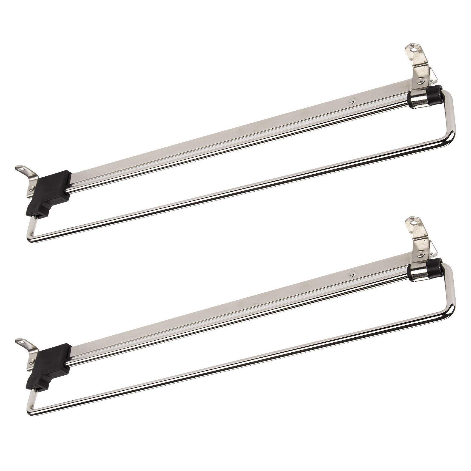 2 x SO-TECH® Coat Hanger Wardrobe Pull Out Clothes Hanger Trousers Pull Out Hanger Rail Telescopic 350 mm