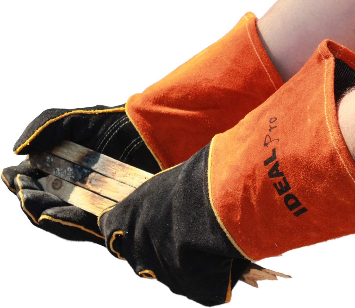 IDEAL Pro Heat and Fire Resistant Gloves Large 14", for BBQ Ovens, Grill, Fireplace, Stove