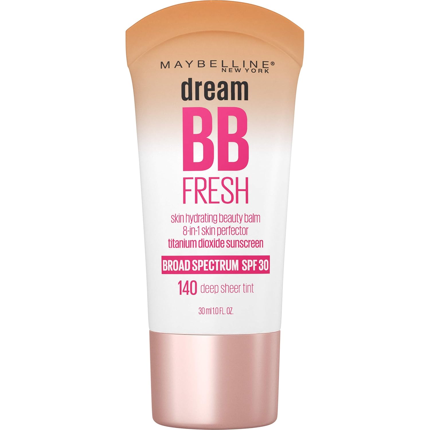 Maybelline Dream Fresh Skin Hydrating BB Cream, 8-in-1 Skin Perfecting Beauty Balm With Broad Spectrum Spf 30, Sheer Tint Coverage, Oil-Free, Deep, 1 Fl Oz