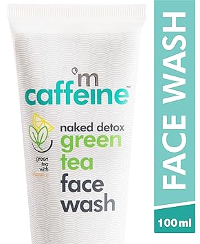 mCaffeine Naked Detox Green Tea Face Wash | Dirt Removal | Vitamin C, Hyaluronic Acid | All Skin | Paraben & SLS Free | 100 ml
