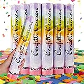 Confetti Cannon Poppers, YESHOW Bidegradable Multicolor Paper, 6 Pack | Party Shooter with Paper Confetti for Birthday Graduation Wedding Christmas New Year&rsquo;s Eve Valentine's Day, 12 inch