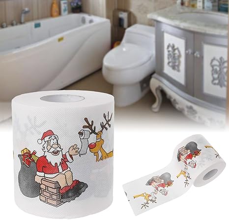 Runrain Père Noël Cerf Rouleau De Papier Toilette Papier De Soie Salon 2 Couches
