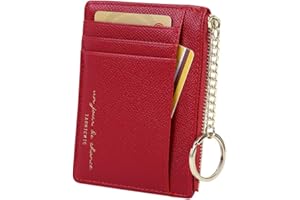 CYNURE Women's 8 Cards Slim Minimalist Card Holder Coin Changes Purse Keychain Front Pocket Wallet
