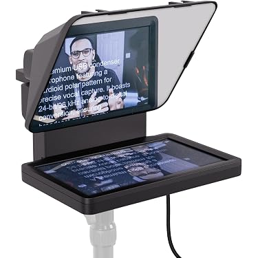 MOMAN MT1 Mini Teleprompter Portatile Per YouTube E Live Streaming – Compatibile Con IPhone, Android E DSLR, Con Telecomando - 2