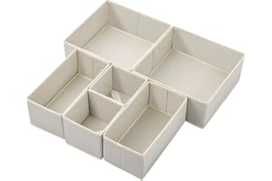 Stero 6 Pack Drawer Organizers for Clothing, Dresser Drawer Organizer Clothes, Fabric Foldable Closet Organizers and Storage 