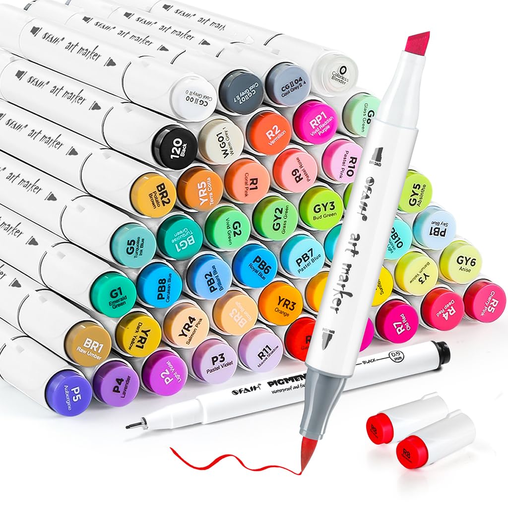 Mua Brush Tip Alcohol Markers Set 49 Colors Dual Tip Permanent Art