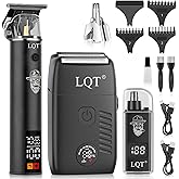 Electric Foil Shaver for Men 3-Piece Grooming Kit with Floating Blades & LED Display, IPX7 Waterproof Wet/Dry Beard Trimmer, Cordless Rechargeable Electric Razor for Travel (Black)