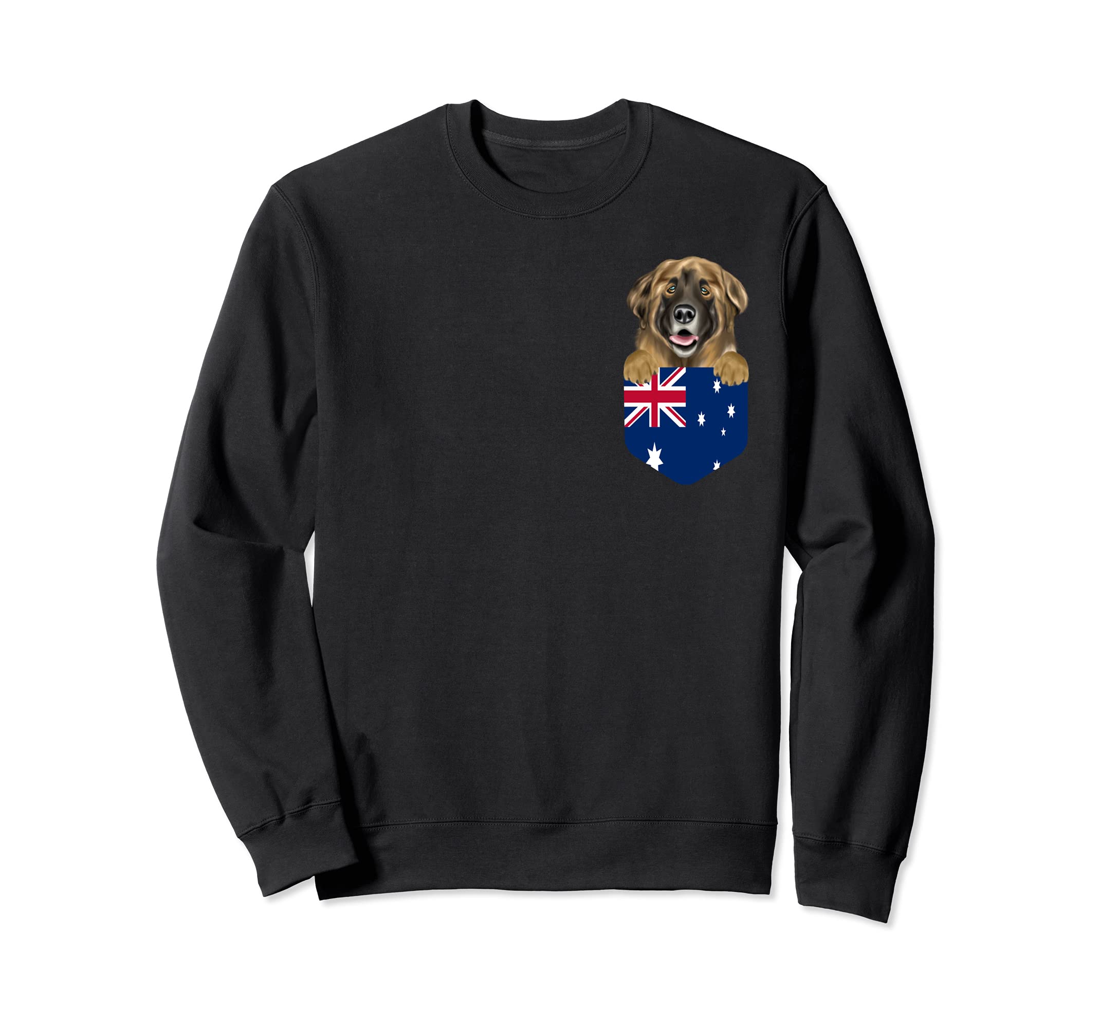 Australia Flag Leonberger Dog In Pocket Sweatshirt