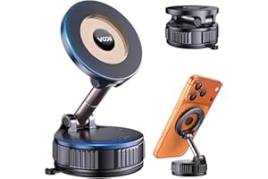 Vooii Car Phone Holder for Magsafe (130+LB Strongest Ever Suction & 3000gf Magnetic) (360° One Hand Adjustable) Car Phone Mount, Phone Holders for Your Car for iPhone 17 Pro Max 16 15 14 13 12 Plus