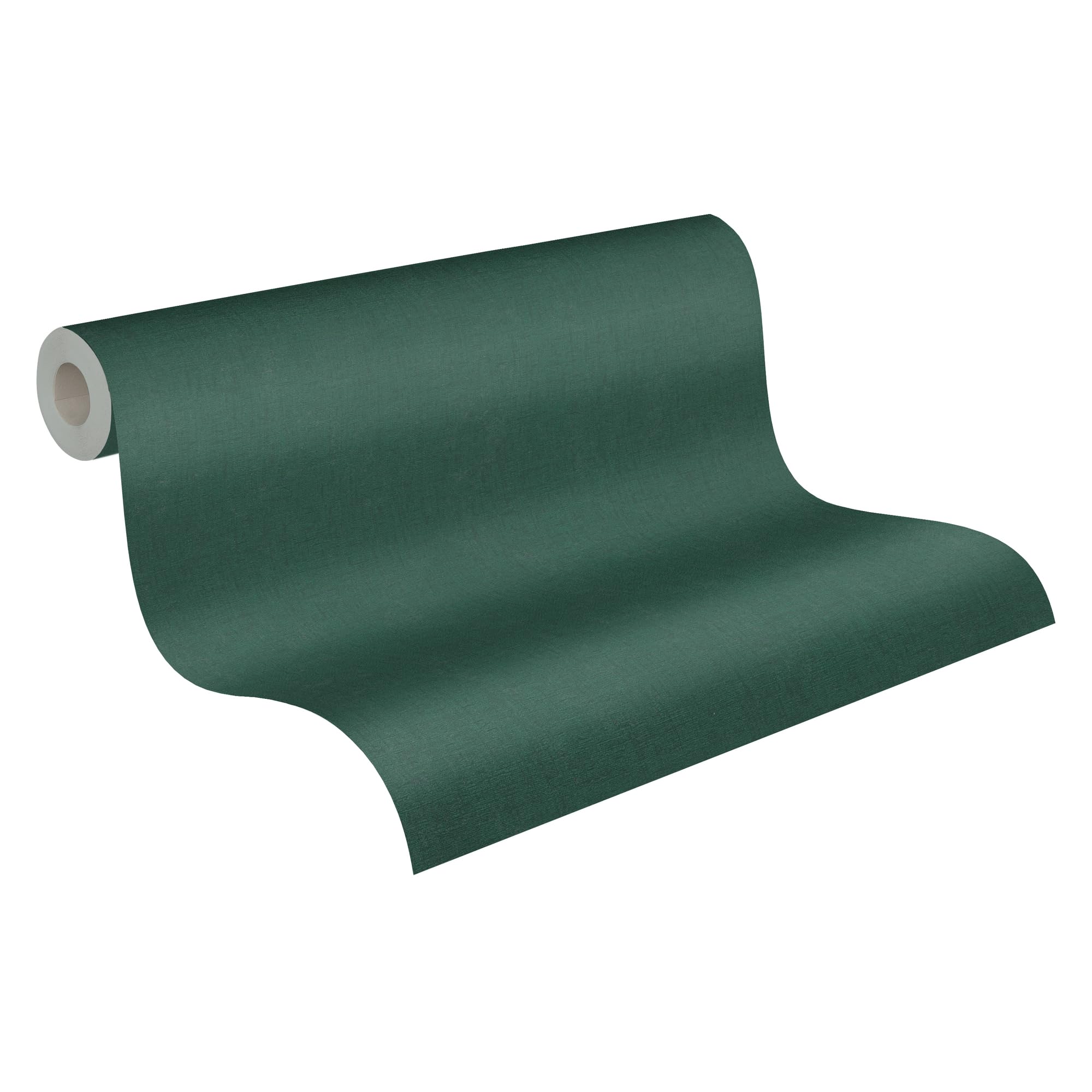A.S. Création Casual Living 393395 Wallpaper Green Dark Green High-Quality Plain Non-Woven Wallpaper for Bedroom 10.05 m x 0.53 m Made in Germany