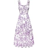 SCARLET DARKNESS Floral Dress for Women 2026 Flowy Sundress Smocked Cottagecore Dresses