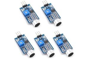Oiyagai 5PCS Sound Sensor Microphone Module for Arduino, High Sensitivity Voice Detection with Digital & Analog Output, Adjustable Threshold