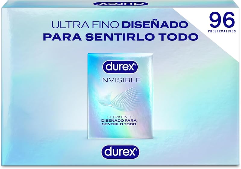 Preservativos invisíveis durex, ultrafinos projetados para otimizar as sensações, pacote de 96 preservativos