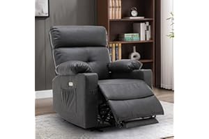 Consofa Power Recliner Chair with Extended Footrest, Electric Recliner Chairs for Adults, Comfy Reclining Single Sofa with USB Port, Side Pockets, Cup Holders for Living Room