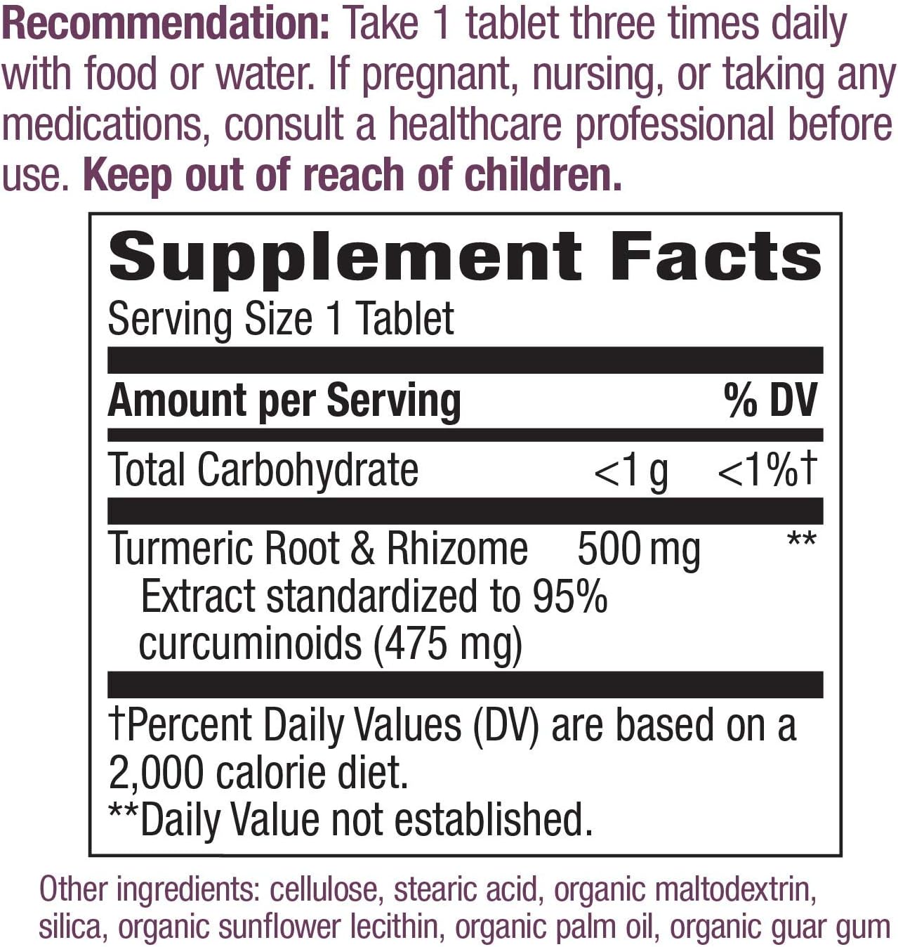 Nature's Way Premium Turmeric Extract, 500 mg per serving, 120 Capsules (Packaging May Vary): Health & Personal Care
