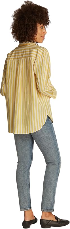 Damen Hemd Poplin Easy Fit Oversized, Mehrfarbig (STP Citronella), 34 — Foto 2 von 6