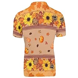HUGS IDEA Mens Short Sleeve Shirt Thanksgiving