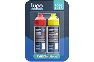 LUPO GLOBAL Lupo 3-in-1 Water Test Kit Refill Solutions for Swimming Pools & Spas | Water Chemical Test Kit for pH, Chlorine and Bromine (Refill Bottles ONLY)