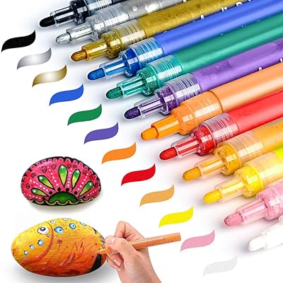 SAKEYR Acrylic Paint Pens 12 Colours, Kuwait Ubuy - Main Image