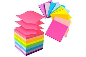 TKTB (18 Pads) Pop Up Sticky Notes 3x3 Refills, Strong Adhesive Memo Pad Bulk with 9 Bright Colors, Suitable for Home, Office, School, Clean Removal