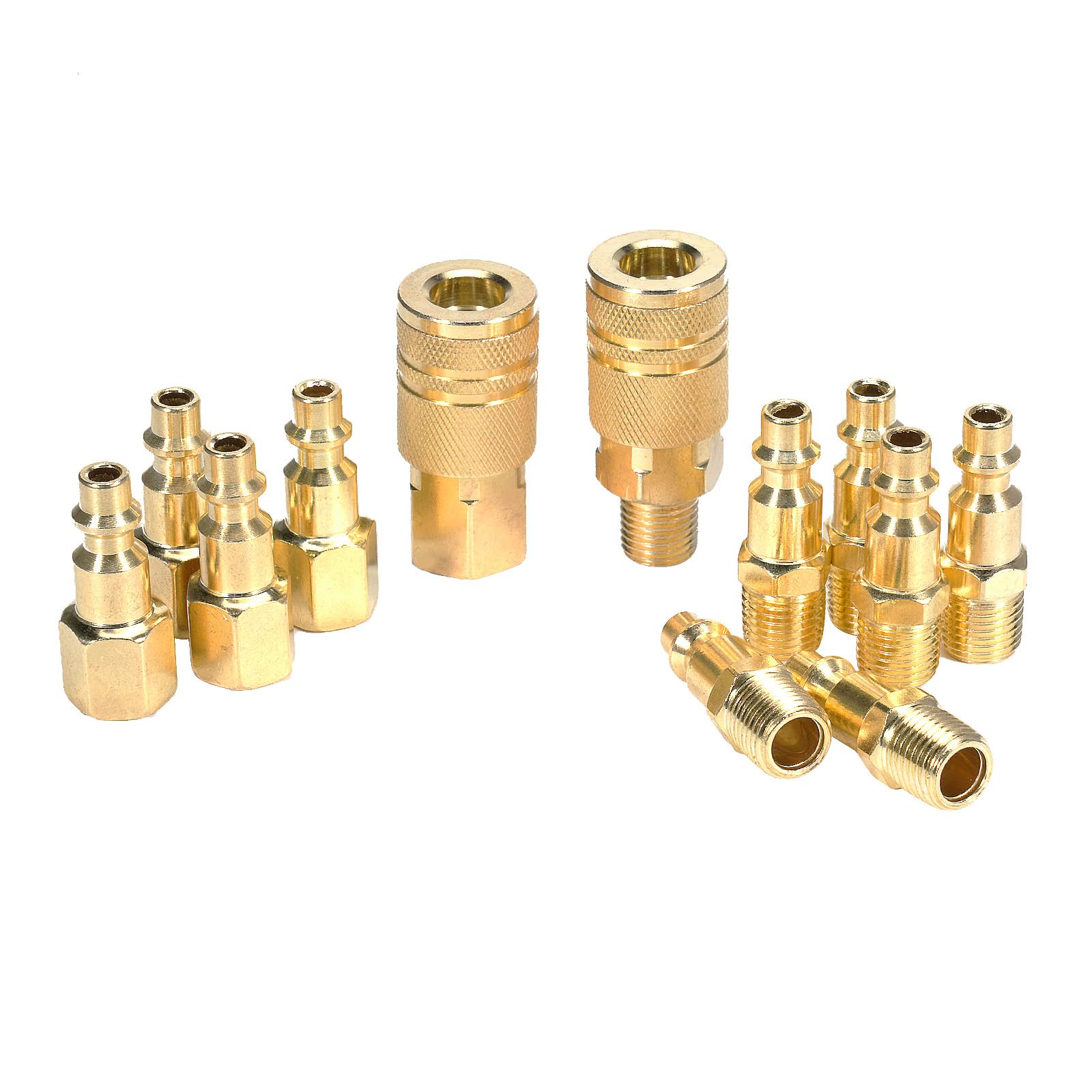 Air Coupler and Plug Kit 1/4 NPT Air Fittings Astarye 12 Pieces Industrial Type D Quick Connect Set