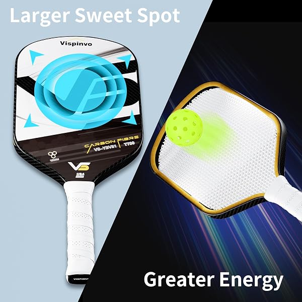 VISPINVO 16MM EDGELESS PICKLEBALL PADDLE, 3K T700 THERMOFORMED RAW CARBON FIBER PICKLEBALL PADDLE, USAPA APPROVED, FOAM INJECTED EDGES FOR EXPANDED SWEET SPOT, CONTROL AND BALANCE