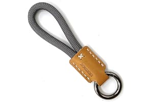 RONGBOER Handmade Cowhide Leather Short Keychain,Car Key Chain Accessories,Keychains for Women And Men,Cell Phone Lanyard