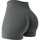 YEOREO Women Workout Gym Shorts Impact 4.5" ScrunchHigh Waist Yoga Biker Shorts with Tummy Control