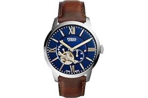 Fossil Men's Townsman Automatic Stainless Steel and Leather Two-Hand Skeleton Watch