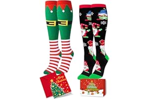 HAPPYPOP Christmas Socks for Boys Girls - Secret Santa Gifts Xmas Stocking for Kid with Card