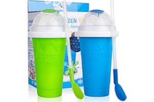 FUROLD Slushie Maker Cup,Frozen Magic Squeeze Cup Slush Cup DIY Slushy Cup Smoothies Double Layers, Homemade Slushies Machine w/Straw and Spoon, Ice Cream Maker Cool Stuff Gifts for Friends & family