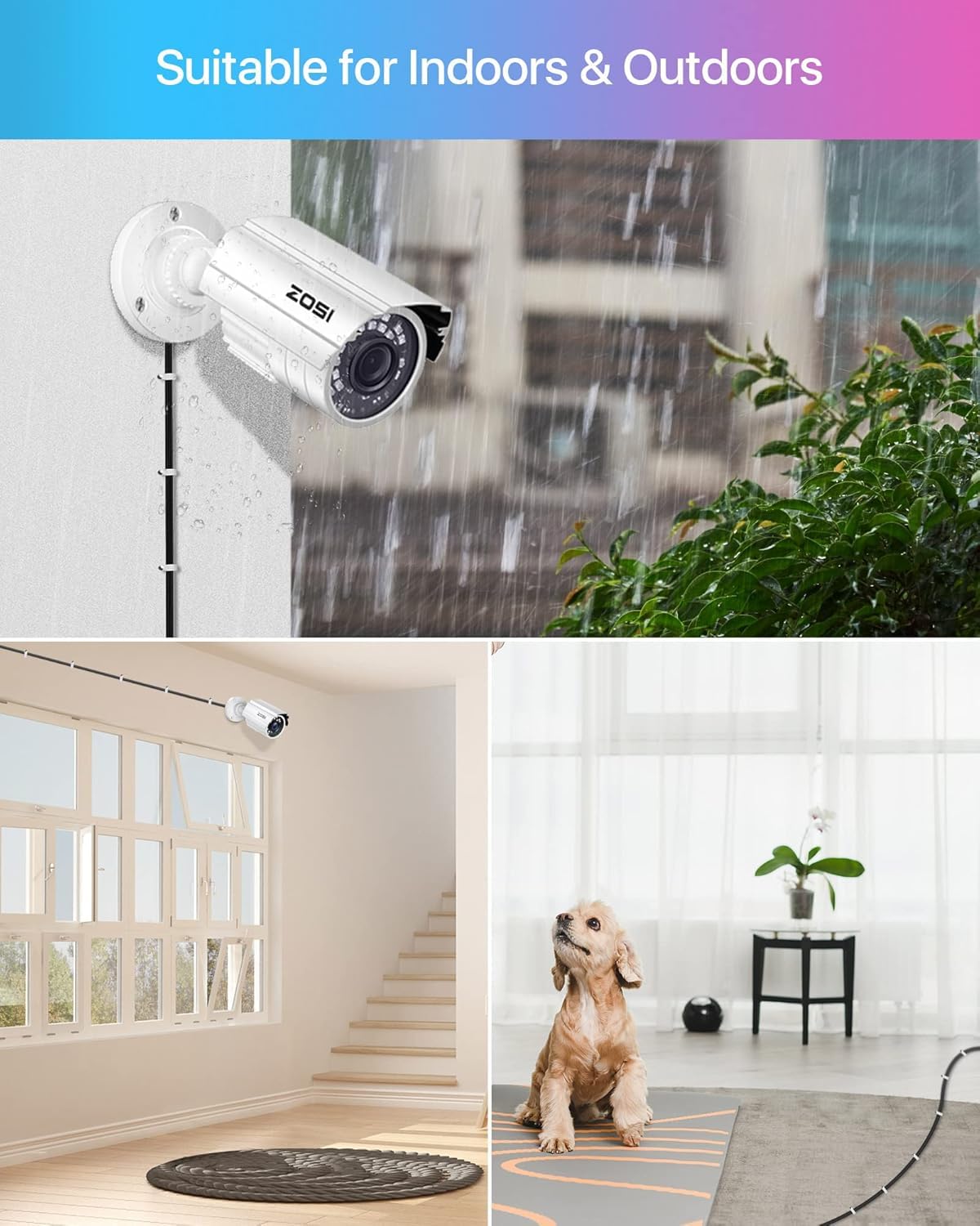 ZOSI 100ft(30M) All-in-One CCTV Video Power Cables,BNC Extension Security Wire Cord for 2MP,1080P,960H,960P,720P Video Surveillance Camera DVR System with BNC RCA Connector